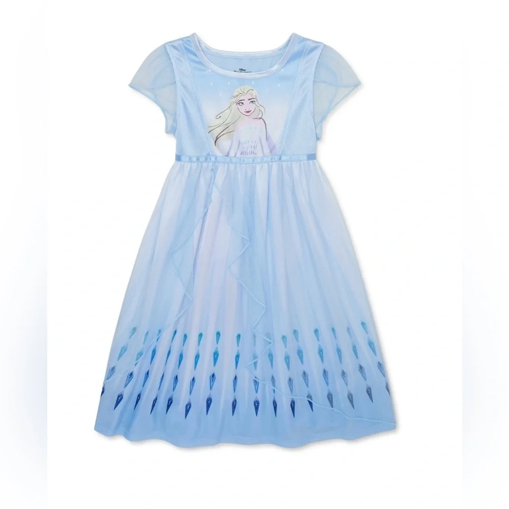 Disney Frozen Elsa Light Blue Kids Dress - Picture 2 of 8